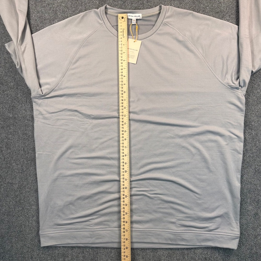 Peter Millar Men's 2XL Gray Gale Beaumont‎ Performance Crewneck Pullover Stretch - Picture 12 of 15